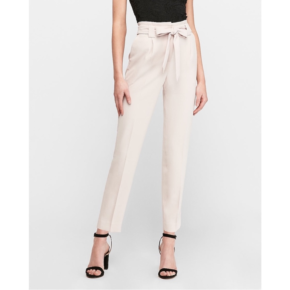 EXPRESS High Waisted Paperbag Ankle Pant